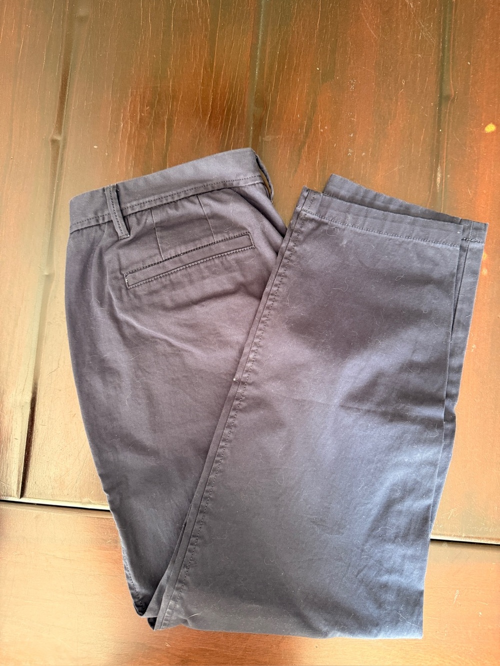 Talbots Navy Cropped Straight-Leg Pants